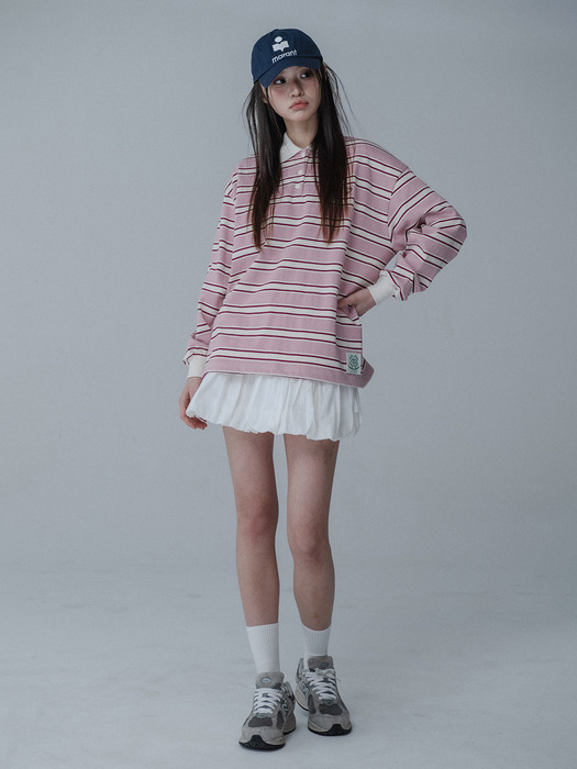 RUGBY COLLAR TSHIRT_PINK RED