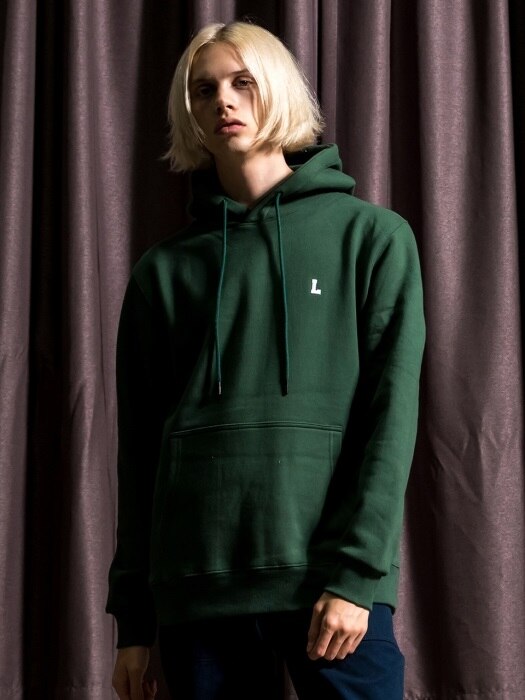 BASIC PULLOVER HOODIE-HUNTER GREEN