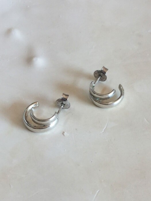 Two-ring earing [silver]