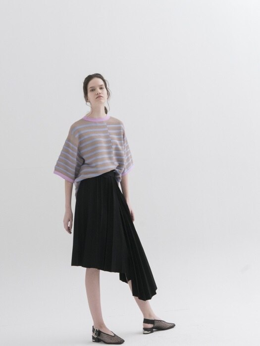 Multicolor Stripes Boxy Pullover - BEIGE