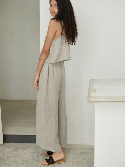 open-back linen jumpsuit 