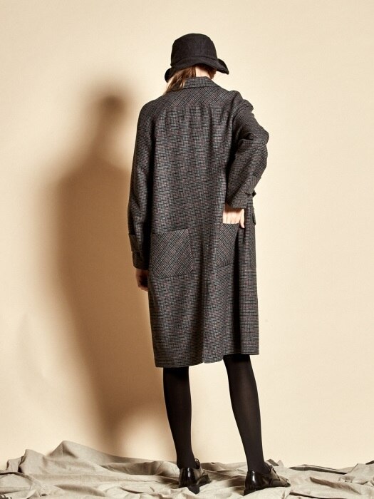 Glen Check Pocket Coat_ Grey