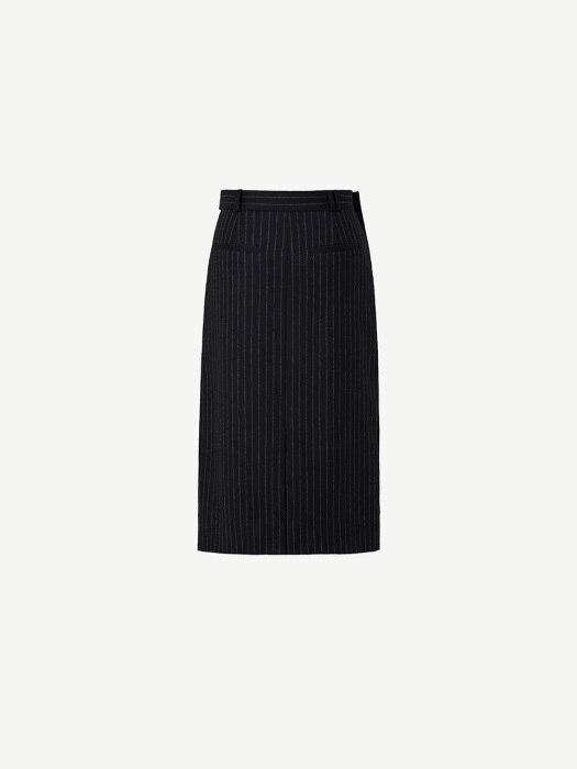 Pinstripe overlay tailored skirt