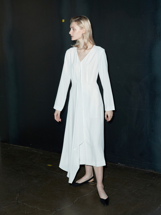 minimal long dress White