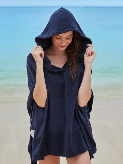 TERRY COVER UP HOODIE_NAVY