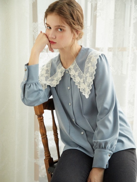 Pure Lace Blouse_River Sky