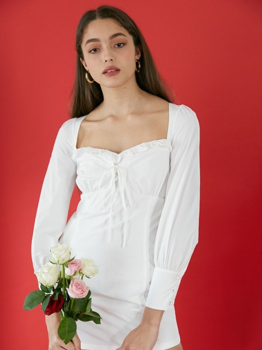 Rosepetal corset dress (White)