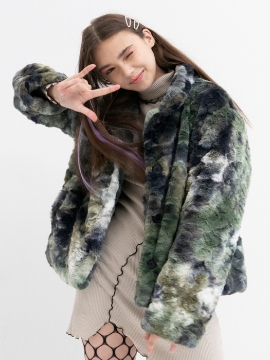 Camo Fur Jacket (KHAKI)