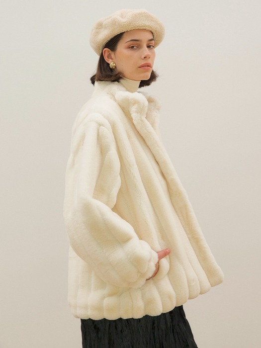 Shearling Beret - Cream