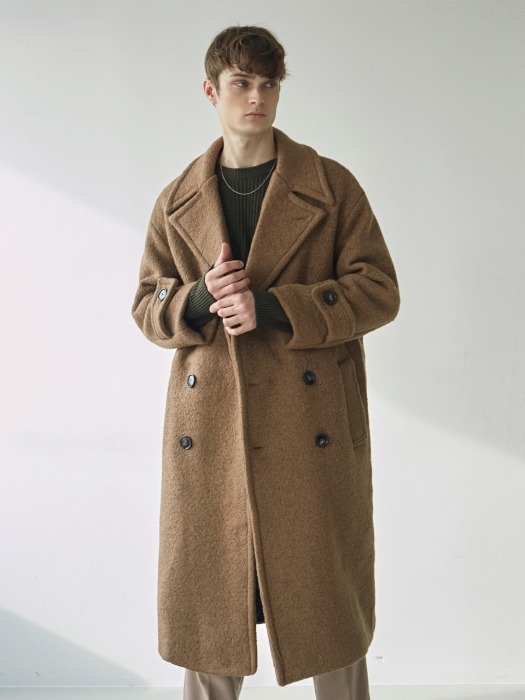 TERRY WOOL DOUBLE LONG COAT_CAMEL