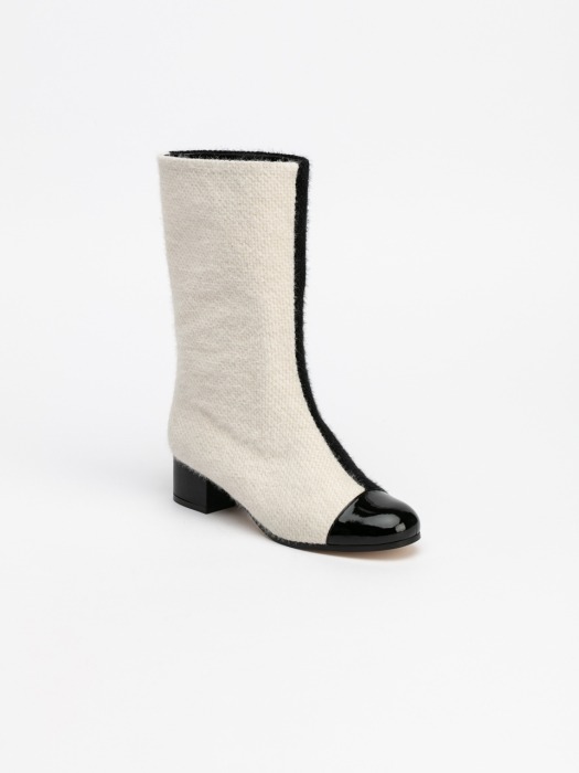 Rhone Angora Boots in Black and White