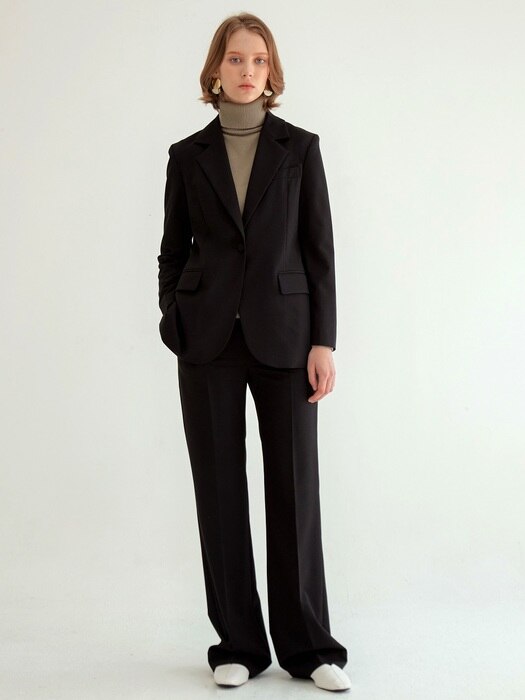 CLASSIC 1-BUTTON BLAZER - BLACK