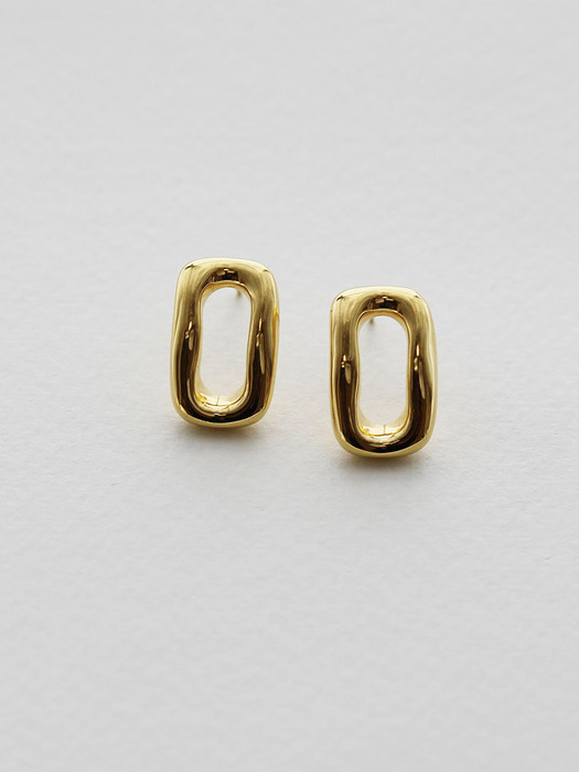Volume square earring (gold)