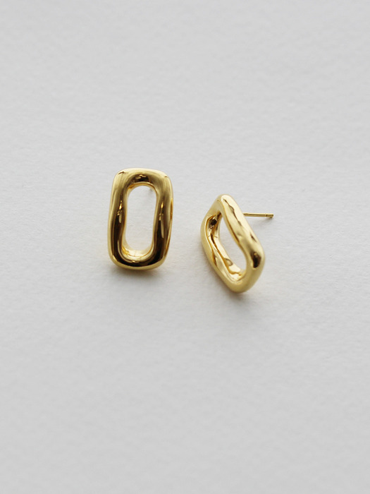 Volume square earring (gold)
