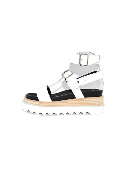 Platform Strap Sandal White