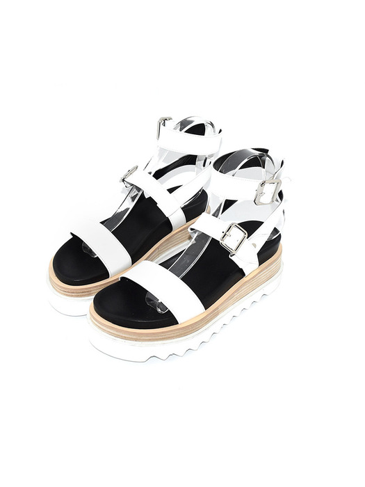 Platform Strap Sandal White