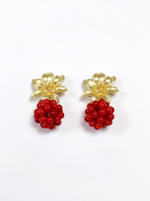 Berry flower earring (Gold)