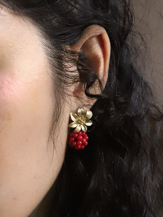 Berry flower earring (Gold)