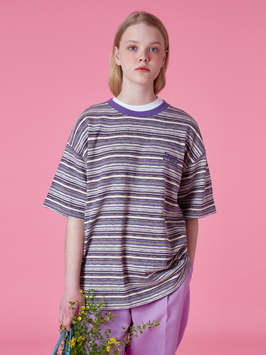 Multi stripe tshirt-purple