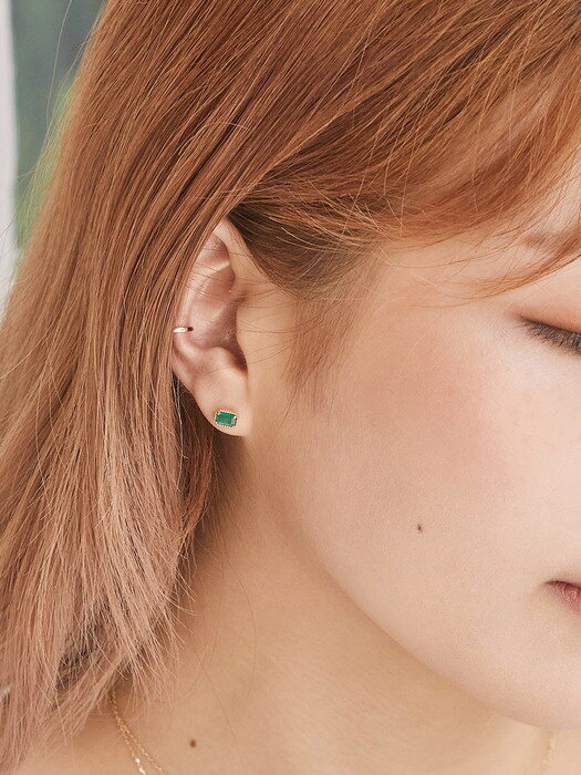 14K Green Onyx Antique Earrings