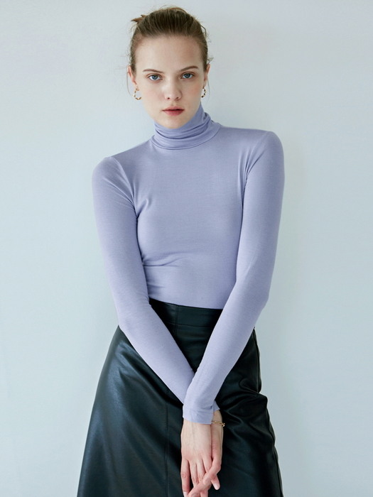 SLIM TURTLENECK TOP_BLACK