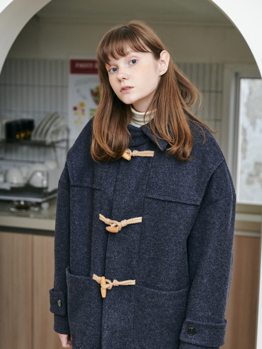 OVERSIZED DUFFLE COAT [NAVY]