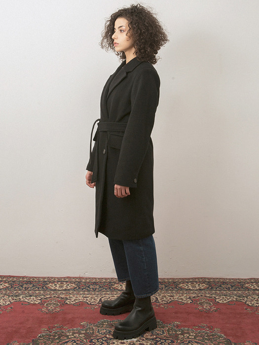 BELTED CASHMERE WOOL COAT