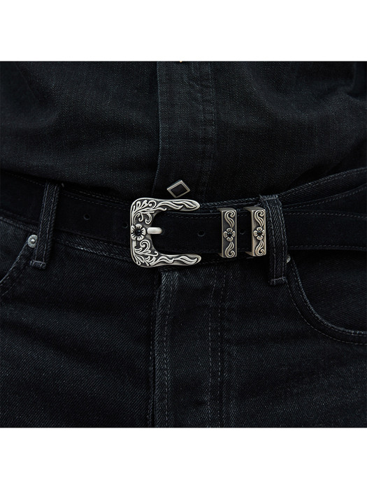 180 Suede Belt - Black