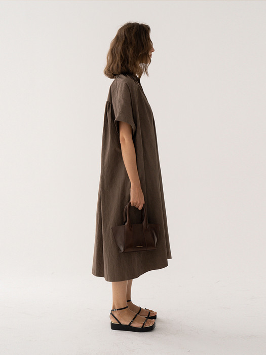 SS21 Maxi Shirt Dress From Japan (SHIBAYA) Washed-Brown