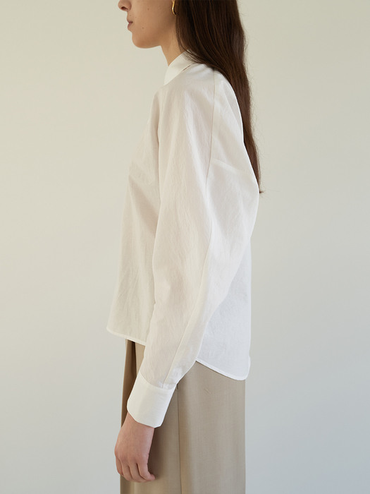 TOS CROPPED VOLUME BLOUSE WHITE