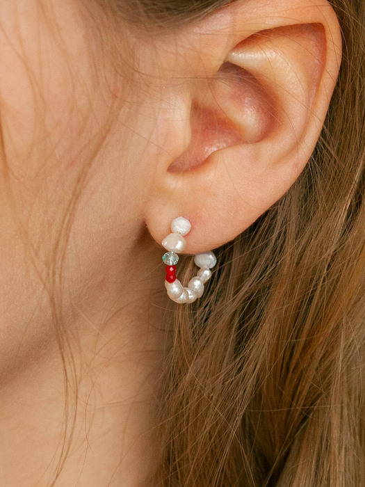 cherry pearl silver925 ring earrings