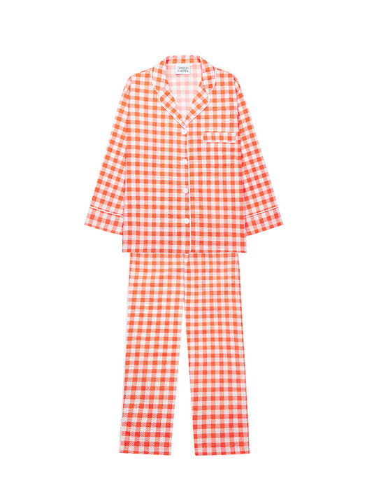 Cheeky Check Pajama Set (Juicy Orange)