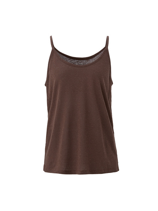 Linen sleeveless - Brown