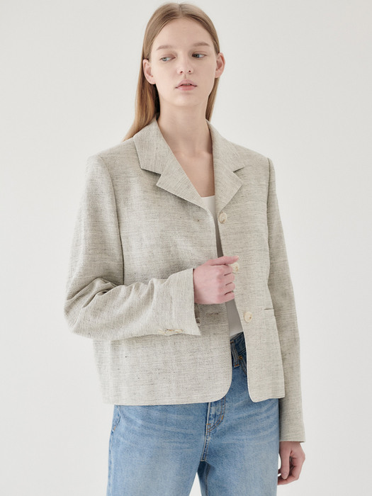 21MN linen single crop jacket [M/KG]