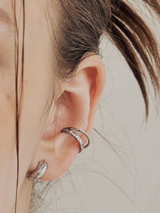 [silver925]donut onetouch earring