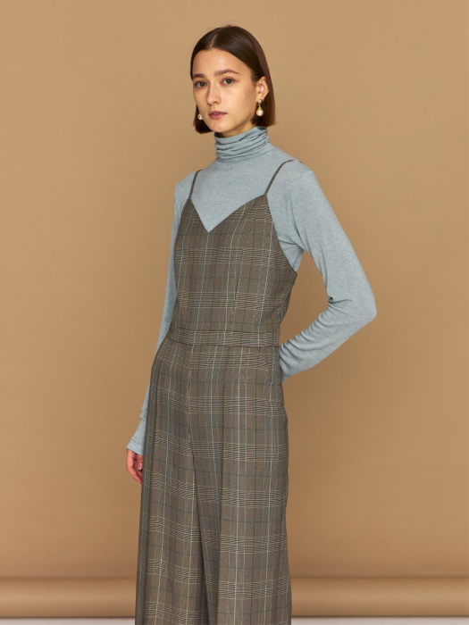 Danube Check Slim Jumpsuit_Plain Plaid Check