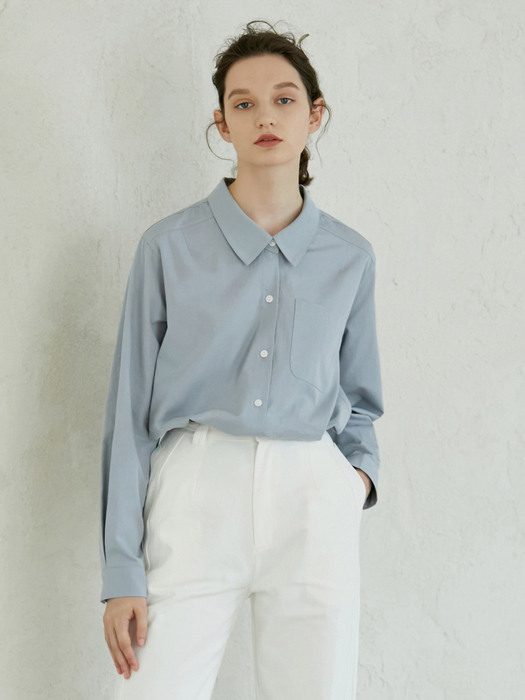 SOFT SHIRT_Cotton pale blue