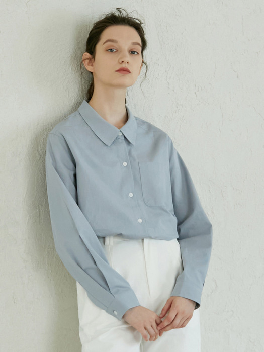 SOFT SHIRT_Cotton pale blue