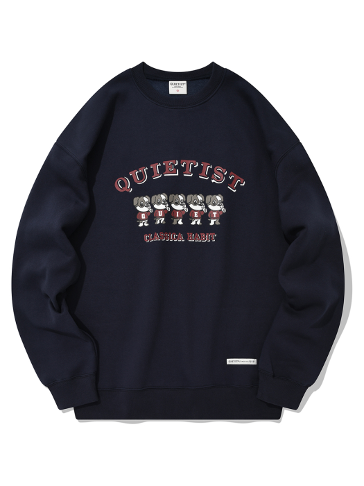 QT quiet puppy sweat shirt-navy