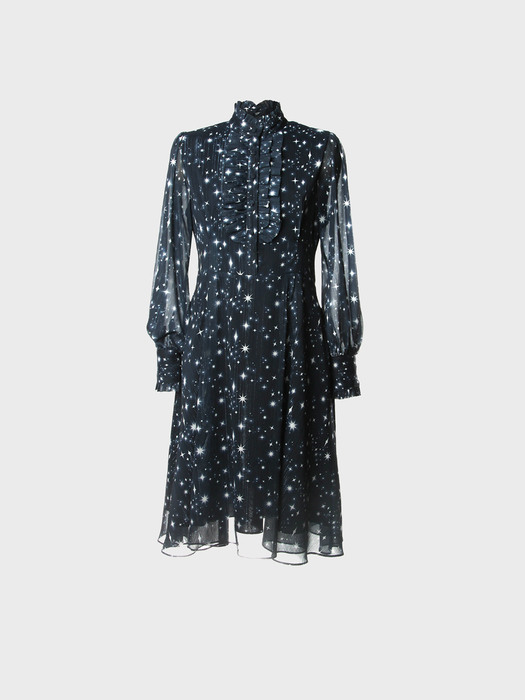 Victorian Ruffled Starlight Midi Dress_UWS-FS22 