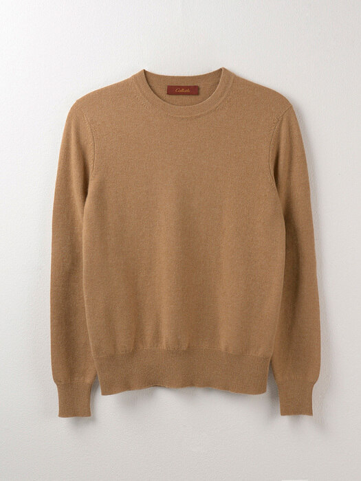 CASHMERE 100 ROUND PULLOVER 6 COLOR ( GY,SP,GN,BL,BK,CM )