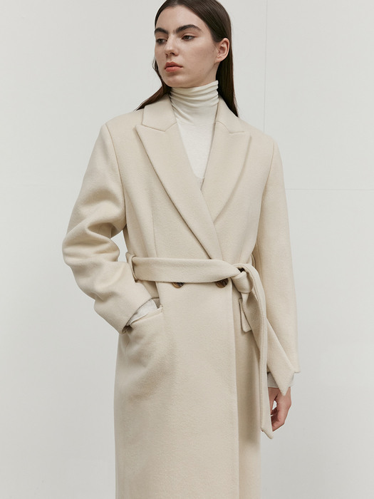 TOW CASHMERE PEAKED COLLAR DOUBLE COAT_2 COLOR