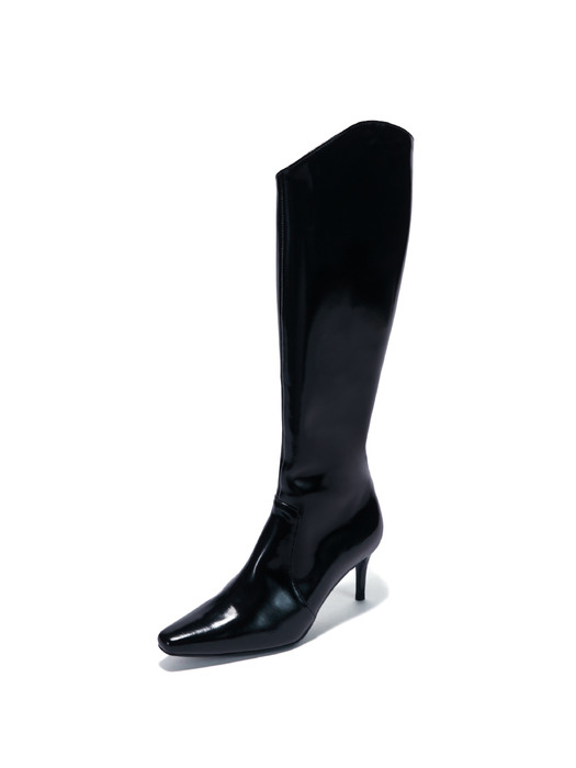 The Glossy Long Boots_Black