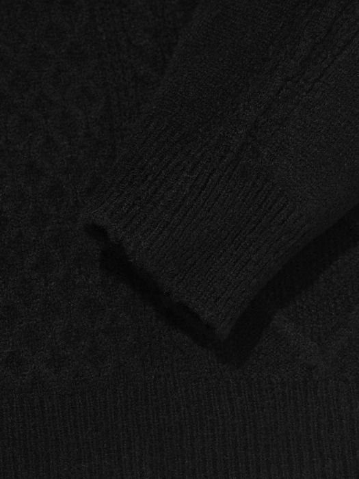 라운드 패턴 스웨터 (블랙)
