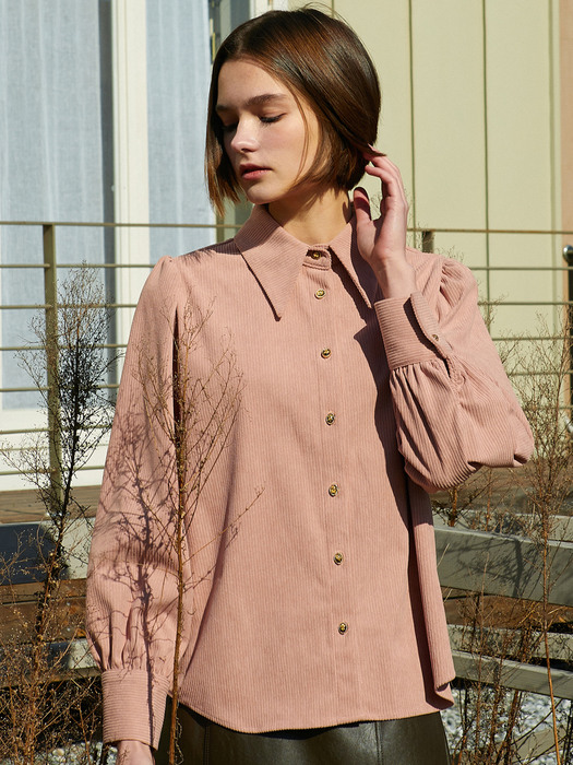 amr1340 marble-button blouse (pink)