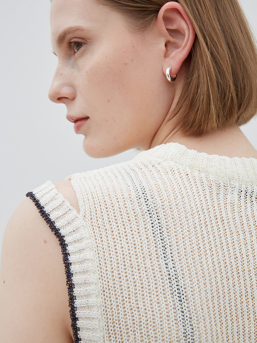 21SS_Cut Off Detail Paper Knit (Ivory)