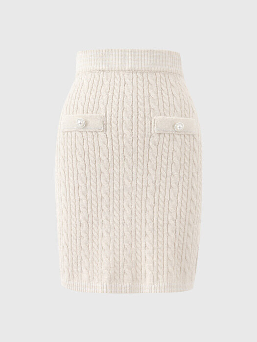 아이보리 제이미 니트 스커트 / IVORY JAMIE KNIT SKIRT