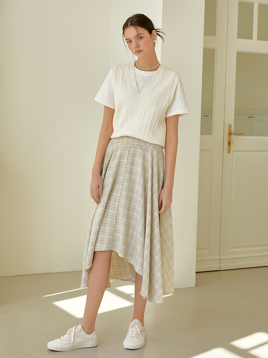 Unbalance flare skirt (mint)