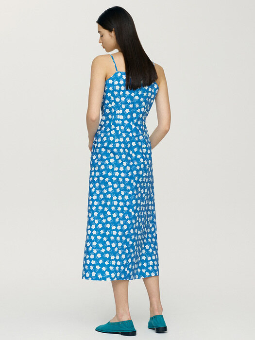 [N]SANTA BARBARA V-neck sleeveless long dress (Blue flower)