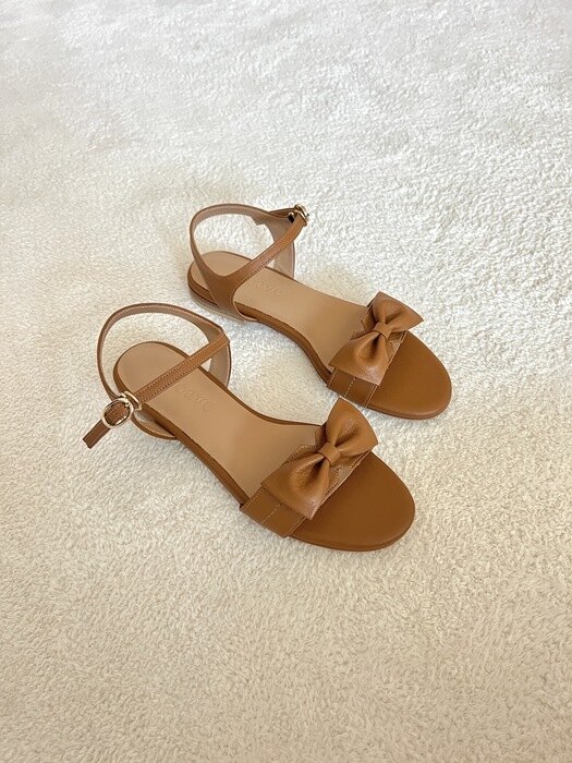 Blair Ribbon Sandals - Camel Brown